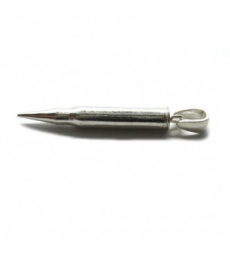 PE001371 Genuine sterling silver pendant solid hallmarked 925 sniper Bullet 